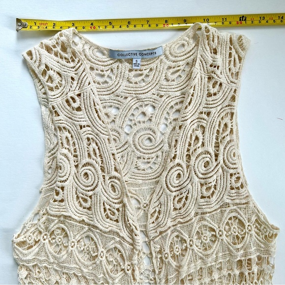 COLLECTIVE CONCEPTS macramé-like vest. Size small, EUC. - Picture 13 of 15